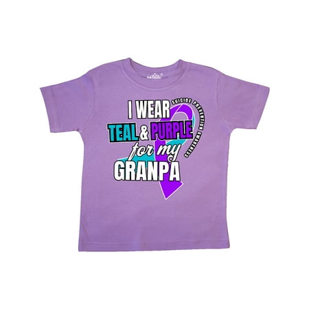 

Inktastic Suicide Prevention I Wear Teal and Purple for My Granpa Gift Toddler Boy or Toddler Girl T-Shirt