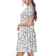 thumbnail image 2 of Fotbe Black White Music Vestido Largo de Moda para Mujer, Vestido Tipo Camiseta con Manga Corta y Estilo Casual a Rayas y Bloques de Color, 2 of 6