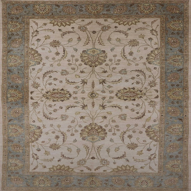 Ahgly Company Tapis d'Intérieur Carré Mid-Century Moderne Brun Camel Oriental, 3 Pieds Carré