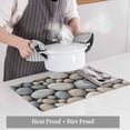 thumbnail image 4 of Abstract Natural Grey Cobblestone Placemats Set of 6,Wipeable Washable Table Mats for Dining Tables, Modern Grey Pebble Stone Place Mats for Kitchen Event Party Tabletop Decor, 4 of 9