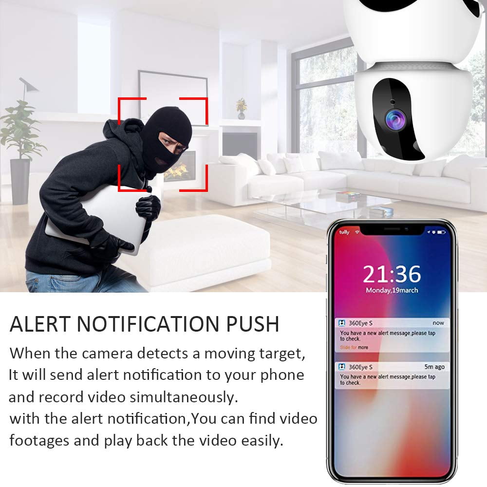 1080P Baby Monitor with WiFi Camera FHD Indoor Wireless Surveillance Security IP Camera with Motion Detection Night Vision 2-Way Audio Cloud Storage for Baby/Elder/Pet Monitor with Camera