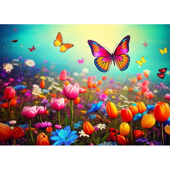 jigsaw puzzles 50 pieces for adults Butterflies and Flower Roses, sunshine Formation wooden Challenging Puzzles Perfect for Game 7.9'' x 5.9''