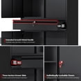 thumbnail image 6 of Ktaxon 71" Tall Steel Storage Cabinet with 4 Locking Doors & Lockable Drawer, Adjustable Shelves, Rolling Pantry Cupboard, Black, 6 of 10