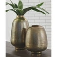 thumbnail image 3 of Signature Design by Ashley Miette Antique Brass Finish Vase - Set of 2, 3 of 3