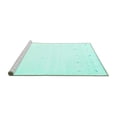 thumbnail image 2 of Ahgly Company Machine Washable Indoor Round Solid Turquoise Blue Modern Area Rugs, 6' Round, 2 of 4
