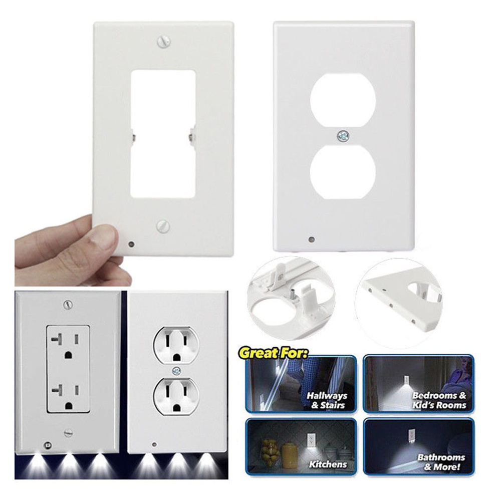 Surakey Wall Outlet Cover with LED Night Lights Electrical Outlet Wall