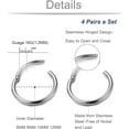 thumbnail image 3 of Jstyle 3-6Pairs Stainless Steel 16G Sleeper Earrings Septum Clicker Nose Lip Ring Body Piercing, 3 of 12