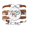 thumbnail image 1 of Pulsera de cuero Negro trenzado pulsera de cuerda de amor Unbranded M, 1 of 3