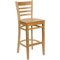 thumbnail image 1 of HERCULES Series Ladder Back Natural Wood Restaurant Barstool, 1 of 9