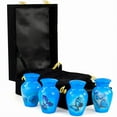 thumbnail image 3 of Keepsake Urns Small for Human Ashes Set of 4 | Mini Funeral Cremation Pot with Velvet Box | Cremated Remains Storage Container & Box (Capri Blue), 3 of 6