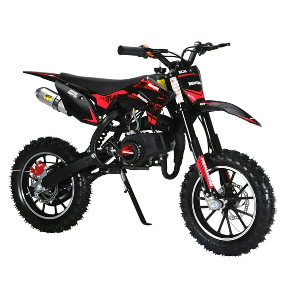 Kolpty Dirt Bike, Mini Kid Dirt Bike, 49CC 2-Stroke Gas Powered Motorcycle with Off-Rode Tire, Front Rear Disc Brakes, Shock Absorption Pocket Motorbike, Up to 25 Mph, Max Load 330 LBS