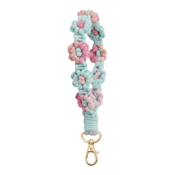 Household Pendant, Ongmies New Wind Hand Woven High Grade Small Daisy Wrist Strap Key Chain Pendant, Hangs, 1× Lanyard