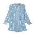 thumbnail image 5 of GEWSEY Womens Oversized Striped Tunic Sweaters Casual V Neck Long Sleeve Color Block Knit Pullover Jumper Tops (Sky Blue, XL), 5 of 5