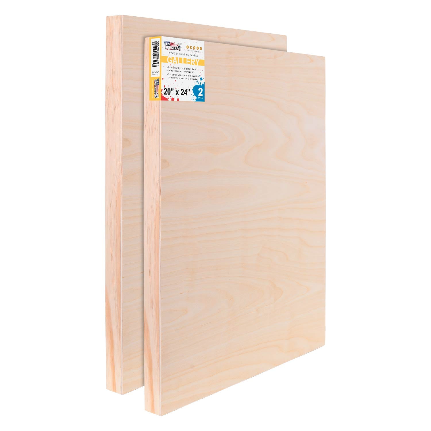 U.S. Art Supply 20" x 24" Birch Wood Paint Pouring Panel Boards