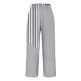 thumbnail image 4 of ABATAB Stripe Pants for Women Beach Vacation Cotton Linen Trousers Wide Leg Loose Elastic Waist Summer Outfits, 4 of 5