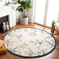 thumbnail image 2 of SAFAVIEH Metro Antoine Floral Area Rug, Ivory/Blue, 6' x 6' Round, 2 of 8