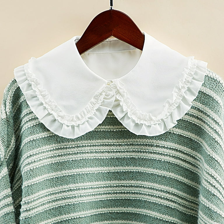 Women Girls Detachable False Collar Sweet Lolita Lapel Ruffles
