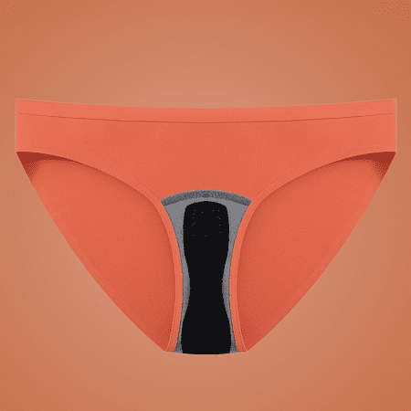 Fulorrnie Underwear for Women Plus Size Seamless Leakproof Comfort Panty Period Briefs Elastic Waist Waistband Panties Orange 2XL