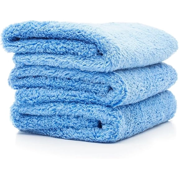 O.C.D 500gsm Ultra Soft Microfiber Car Drying Towels (Blue Edgeless 3 Pack)
