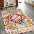 thumbnail image 3 of Vintage Ethnic Area Rug 4x6 Washable Rug Non Slip Boho Tribes Modern Orange Middle Century Large Area Rug Indoor Floor Carpet for Entryway Bedroom Kitchen Living Room Home Office Dining Room Nursery, 3 of 8