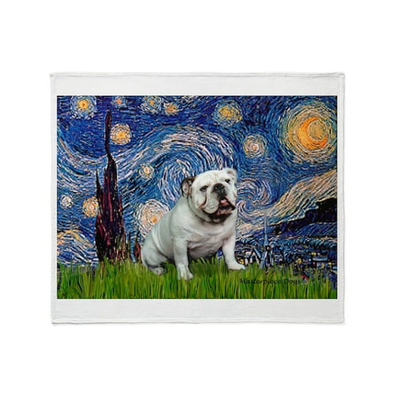 CafePress - Starry Night English Bulldog Throw Blanket - Soft Fleece Throw Blanket, 50"x60" for All Ages