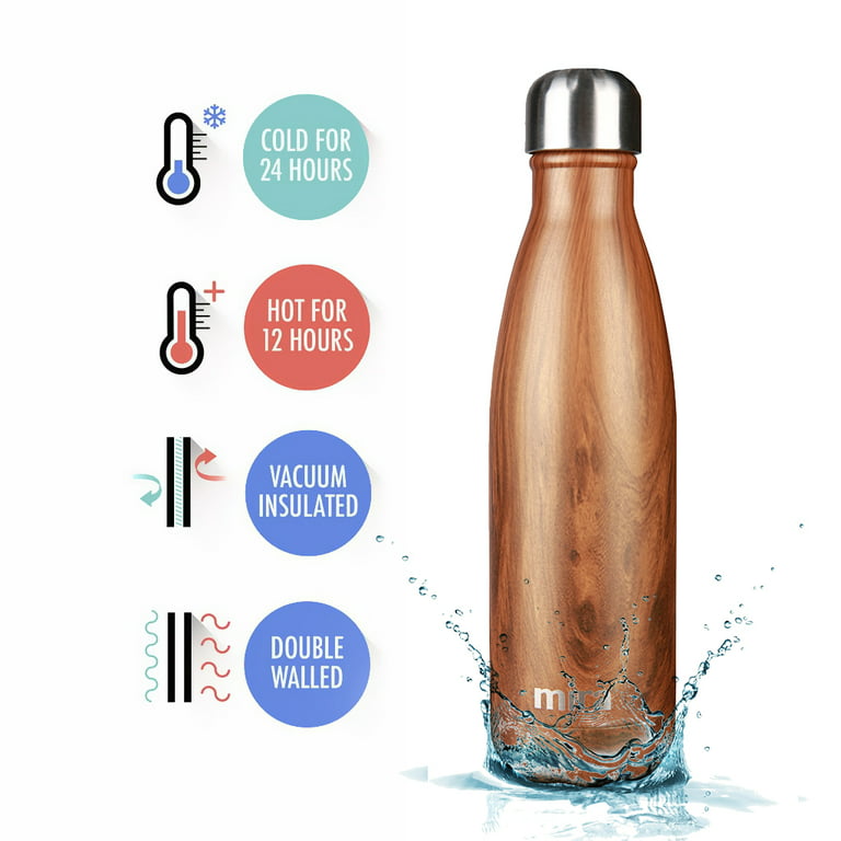 MIRA 17 Oz Stainless Steel Vacuum Insulated Water Bottle - Double Walled  Cola Shape Thermos - 24 Hours Cold, 12 Hours Hot - Reusable Metal Water  Bottle - Leak-Proof Sports Flask - Pearl Blue - Yahoo Shopping