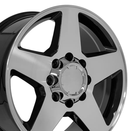 OE Wheels CV91A 20 Inch Rim Fits Silverado 2500/3500 Style 8x165.1 20x8.5 Gloss Black Machined - Hollander 5503 (1)