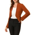thumbnail image 1 of INSPIRE CHIC Women's Collarless Work Office Business Casual Cropped Blazer Jacket, 1 of 6