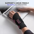 thumbnail image 6 of INDEEMAX Copper Carpal Tunnel Wrist Brace,Breathable Wrist Support for Women and Men,Adjustable Wrist Support Splint for Tendonitis,Sprain,Arthritis,Pain Relief (Rose Pink/Black,S/M), 6 of 7