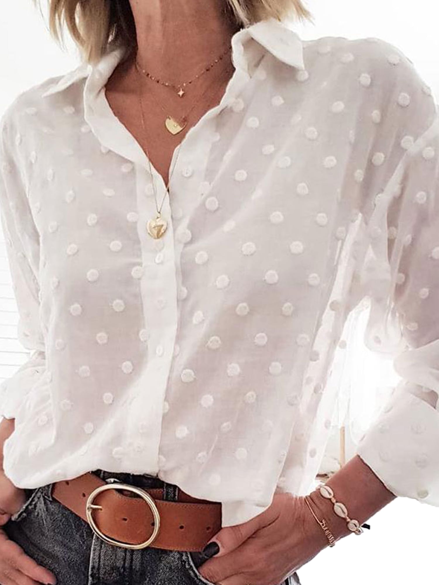 white blouse with sheer sleeves