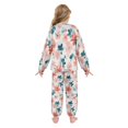 thumbnail image 3 of Fluffy Pajamas Set Fuzzy Winter Warm Pj Sets Pullover Tops and Long Pants Coral and Teal Floral Pattern Large, 3 of 8