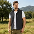 thumbnail image 7 of Mens Lightweight Outdoor Sleeveless Zip Vest Water Resistant Casual Vest Gilet Multi‑Pocket for Fishing Hiking Camping Daily Outdoor Activities Black 2XL, 7 of 7