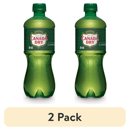 (2 pack) Canada Dry Caffeine Free Ginger Ale Soda Pop, 20 fl oz, Bottle