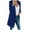 Blue-Coat, variant on Qetyuw Plus Size Trench Coat for Women Long Sleeve Lapel Open Front Pea Coat Double Breasted Casual Jacket