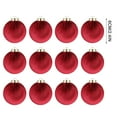 thumbnail image 3 of 12-Pack 2.36 Inch Large Velvet Flocked Christmas Ball Ornaments, Shatterproof Hanging Decorative Balls, Festive Xmas Tree Ornaments for Festive Household Decor, 3 of 7