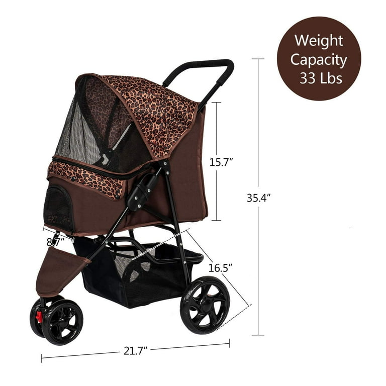 Leopard pet sale stroller