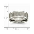 thumbnail image 2 of Titanium Roman Numerals 8mm Satin & Polished Flat Band, 2 of 8