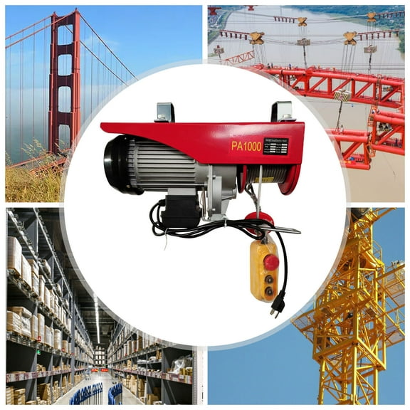 2200LB Electric Wire Cable Hoist Winch Crane Lift Overhead Remote Control PA1000