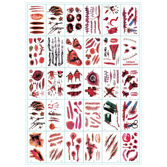 Beauty Clearance Under $15 Halloween Mouth Stickers Horror Lip Diy Decoration Stickers Makeup Stickers Party Supplies 30Pcs Multicolor One Size