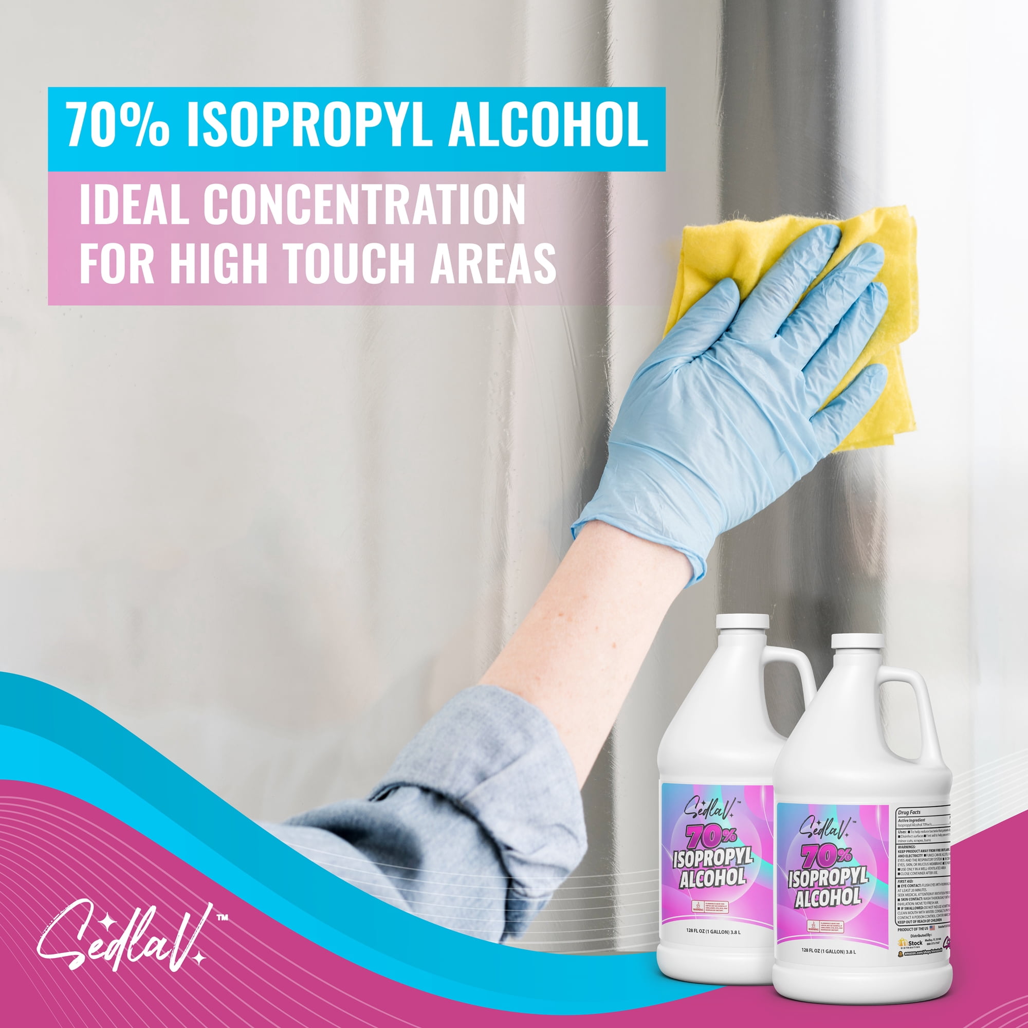 Isopropyl Alcohol 70% First Aid Antiseptic for Minor Cuts and Scrapes Rubbing Alcohol 2 GALLONS