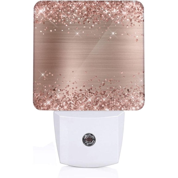 OLGCZM Glittery Rose Gold Foil Night Light Plug in Printed Led Night Light for Kids Baby Night Light Projector Led Night Lights Plug Into Wall Night Lights Set for Bedroom, Bathroom, Kitchen