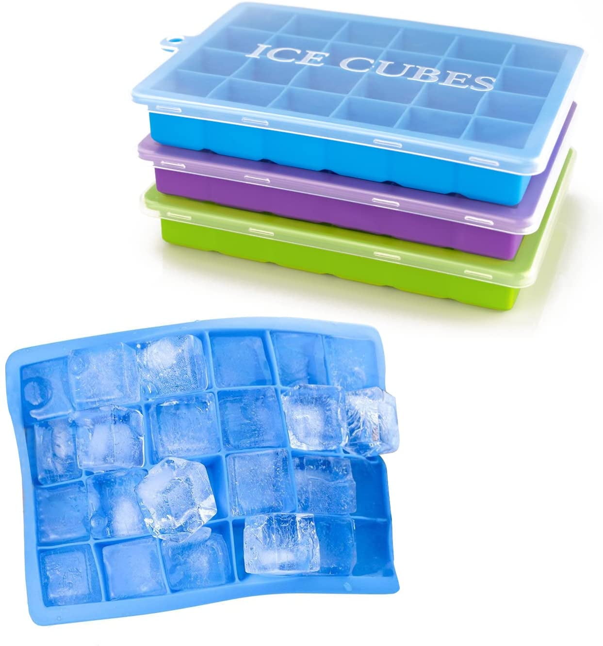 Vintage Metal Ice Cube Trays Mold Mould Tray Cubes Reusable Kitchen 2 PACK 
