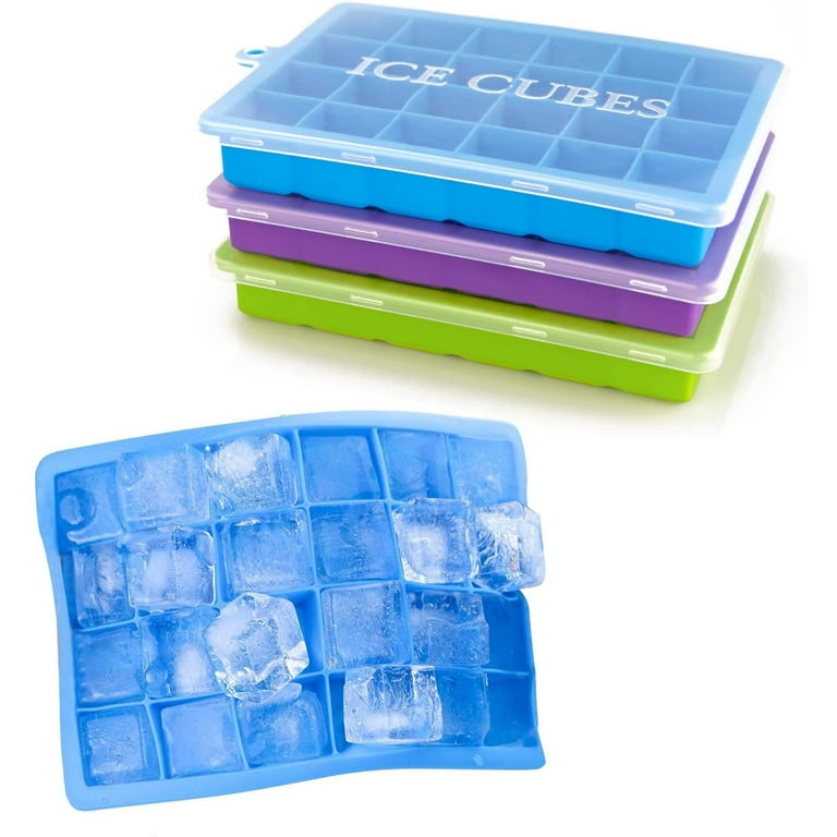 Ice Cube Trays 3 Pack Silicone Ice Cube Trays with Removable Lid