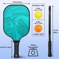 thumbnail image 4 of Pickleball Paddles Set Of 2, Fiberglass Surface, Liquid & Marble Print, 4 Balls & Bag, 4 of 5