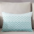 thumbnail image 3 of Teal Chevron Throw Pillow Cover 12 x 20 Inch Decorative Pillow Cover Ombre Geometric Ocean Wave V-shaped Lumbar Pillowcase Seasonal Rectangle Cushion Case for Couch Sofa Bed Living Room, 3 of 7