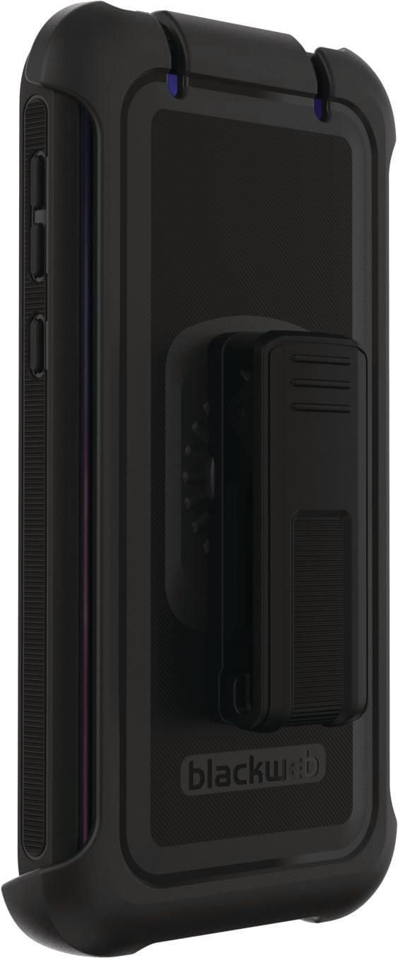 Coque de téléphone robuste Blackweb avec antimicrobien intégré pour Samsung Galaxy S10e en noir.