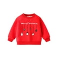 thumbnail image 1 of PMVFHDE Sweat-Shirt de Noël Festif Imprimé de Vacances pour Filles Col Rond Chandail à Manches Longues Haut Chaud et Confortable pour Tout-Petits Jeunes Tenue Décontractée Rouge, 7-8 Ans, 1 of 9