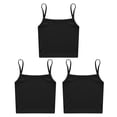 thumbnail image 5 of Miutii Girls Ribbed Camisole Cotton Cami 3 Pack Kids Basci Tank Undershirt Sleeveless Dance Crop Top Black M, 5 of 8