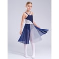 thumbnail image 6 of YIZYIF Girls Color Block Dance Dress Sleeveless Ballet Lyrical Contemporary Dance Costume Spandex Mesh Camisole Leotard Blue 10, 6 of 7