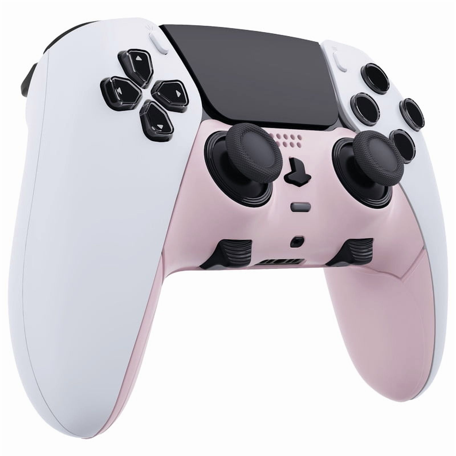 eXtremeRate Top Bottom Decorative Trim Shell Compatible with ps5 Edge Controller DIY Replacement Front Back Clip Shell, Custom Cherry Blossoms Pink Plates Cover Compatible with ps5 Edge Controller